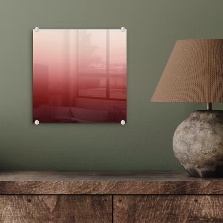 Glasbild - Farbverlauf – Rot – Rosa — 4
