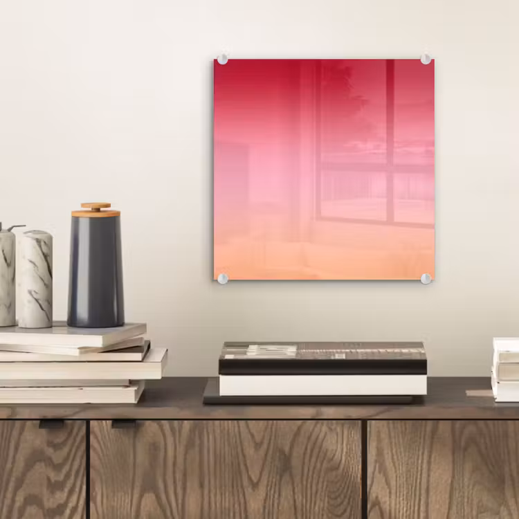 Glasbild - Farbverlauf – Rot – Rosa — 2