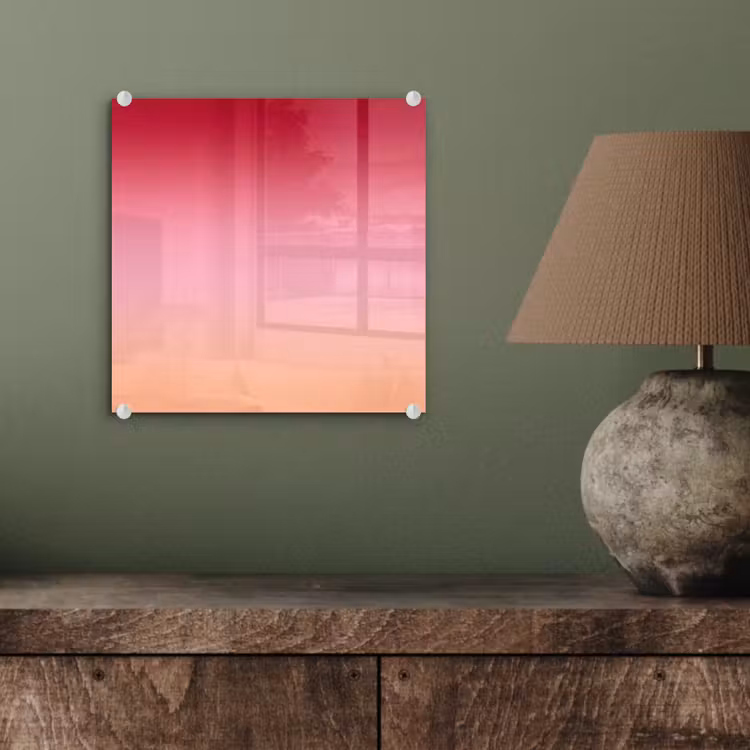 Glasbild - Farbverlauf – Rot – Rosa — 4