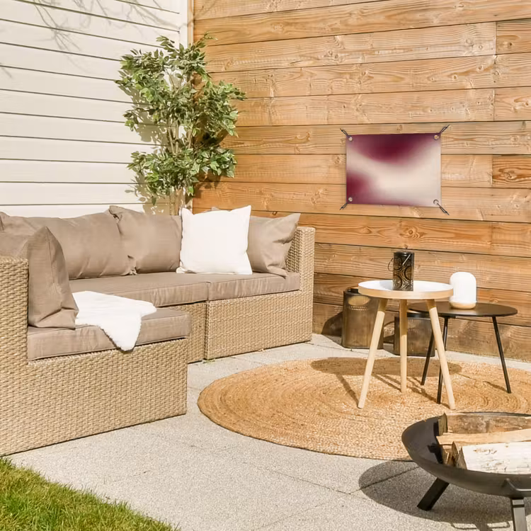 Gartenposter - Farbverlauf – Rot – Beige — 3