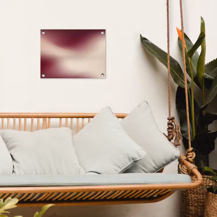 Gartenposter - Farbverlauf – Rot – Beige — 4