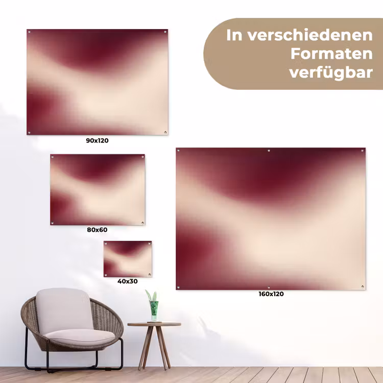 Gartenposter - Farbverlauf – Rot – Beige — 6