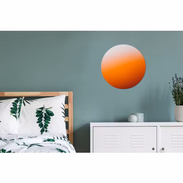 Alu-Dibond-Bild Rund - Farbverlauf – Orange – Abstrakt — 5