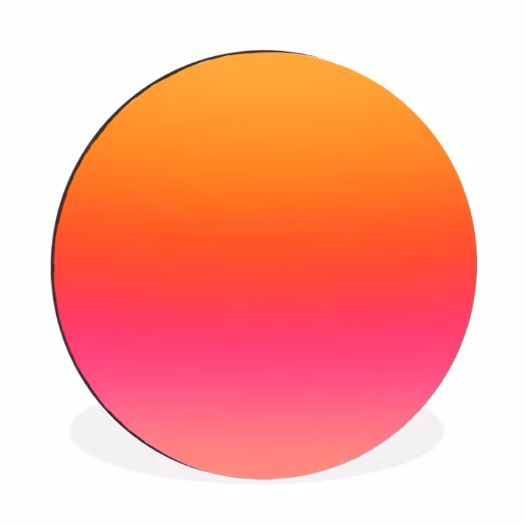 Alu-Dibond-Bild Rund - Farbverlauf – Orange – Rosa — 1