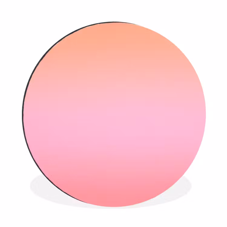 Alu-Dibond-Bild Rund - Farbverlauf – Rosa – Orange — 1