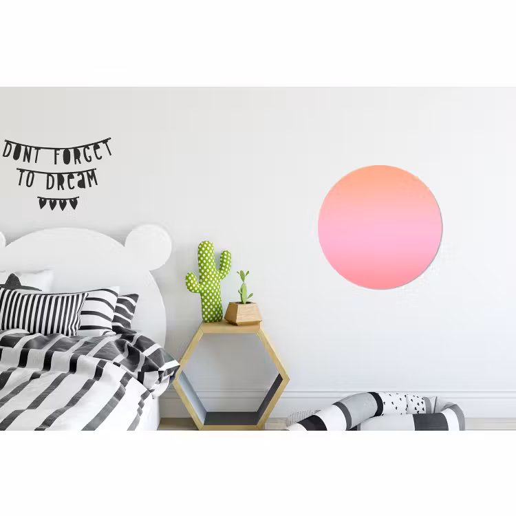 Alu-Dibond-Bild Rund - Farbverlauf – Rosa – Orange — 4