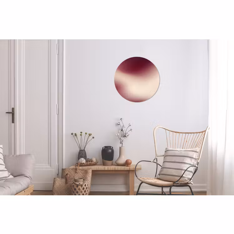 Alu-Dibond-Bild Rund - Farbverlauf – Rot – Beige — 2
