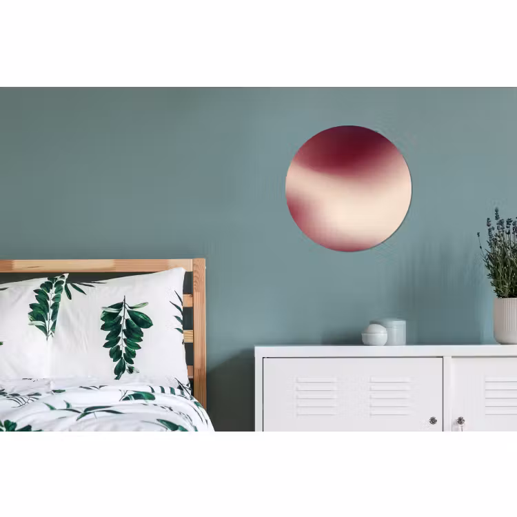 Alu-Dibond-Bild Rund - Farbverlauf – Rot – Beige — 5