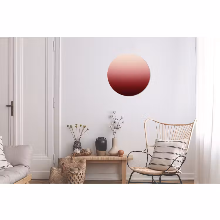 Alu-Dibond-Bild Rund - Farbverlauf – Rot – Rosa — 2