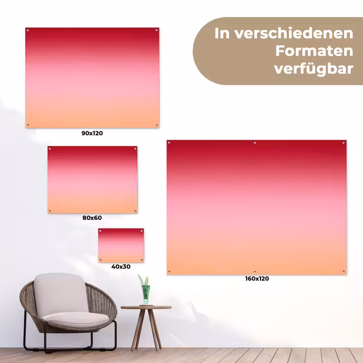 Gartenposter - Farbverlauf – Rot – Rosa — 6