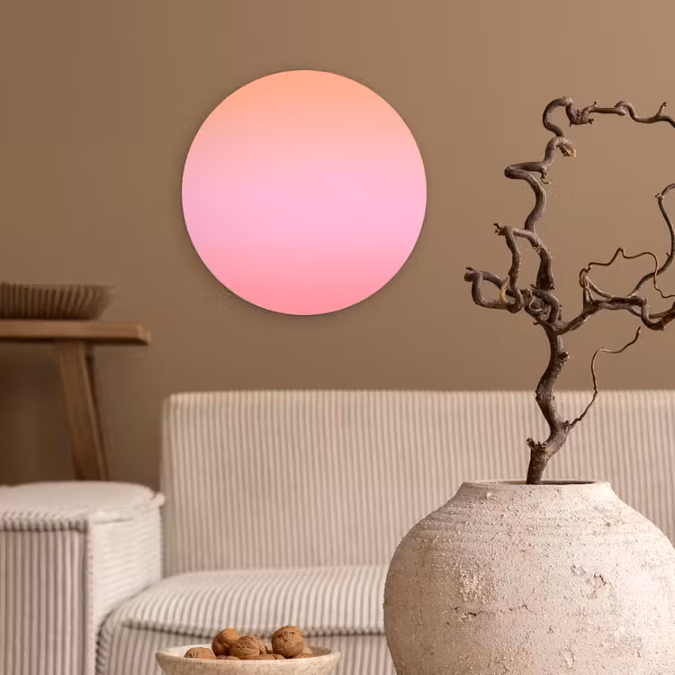 Glasbild Rund - Farbverlauf – Rosa – Orange — 2