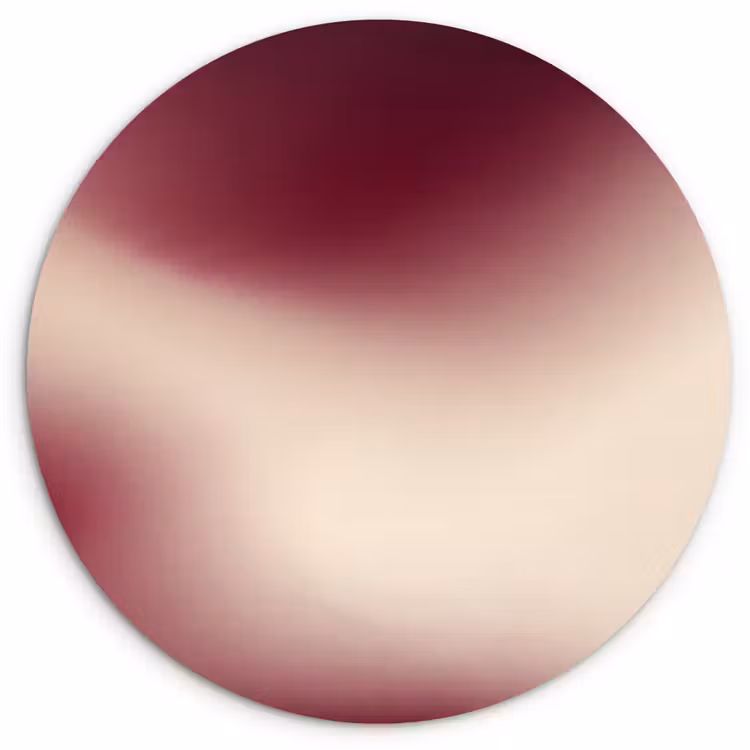 Glasbild Rund - Farbverlauf – Rot – Beige — 1