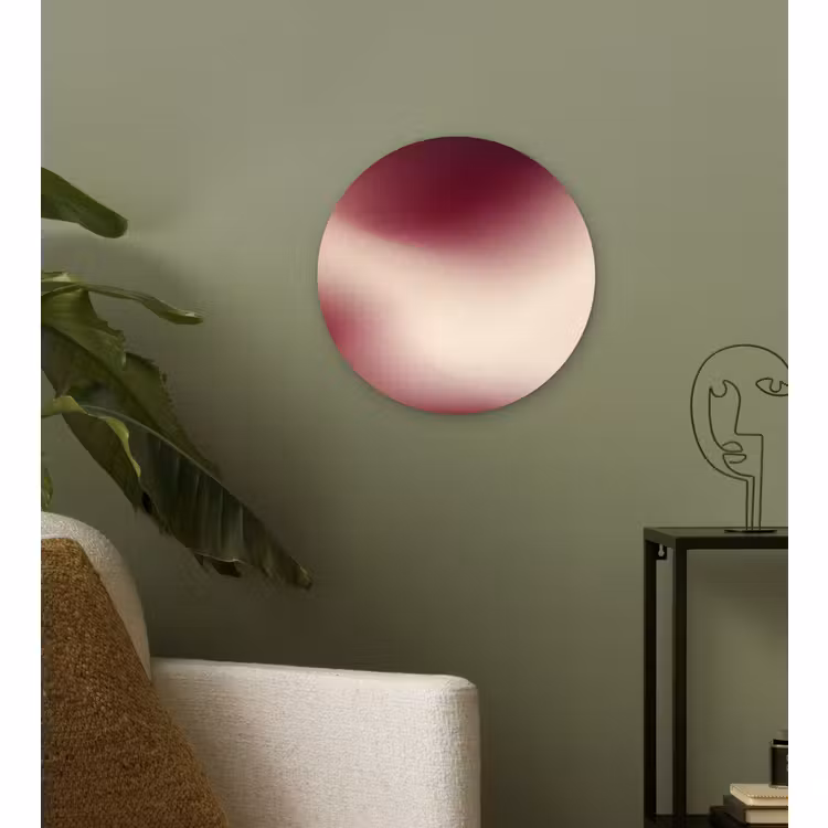 Glasbild Rund - Farbverlauf – Rot – Beige — 3