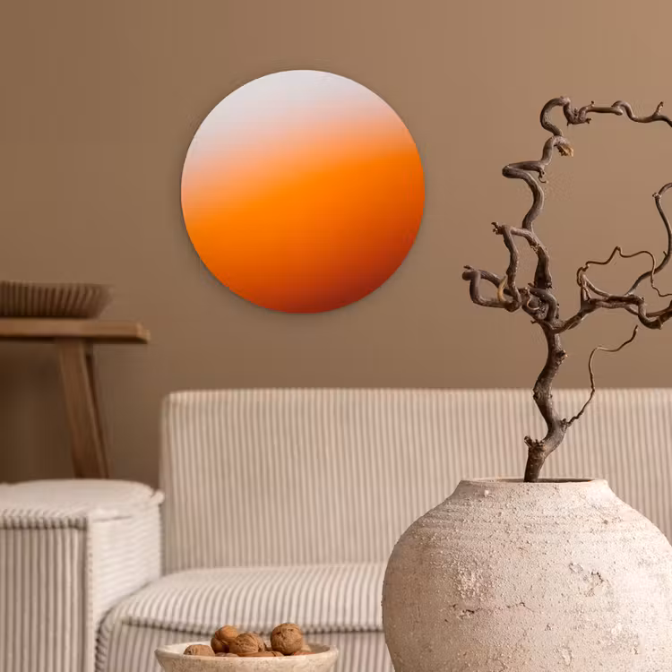 Glasbild Rund - Farbverlauf – Orange – Abstrakt — 2