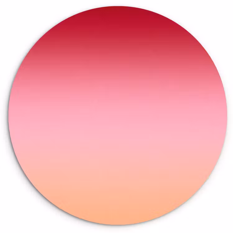 Glasbild Rund - Farbverlauf – Rot – Rosa — 1