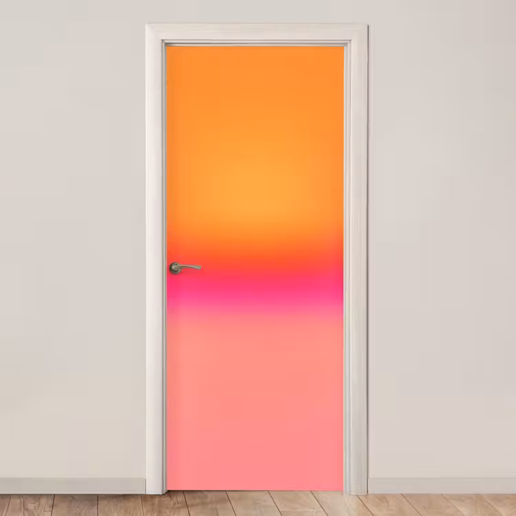 Türtapete - Farbverlauf – Orange – Rosa — 1