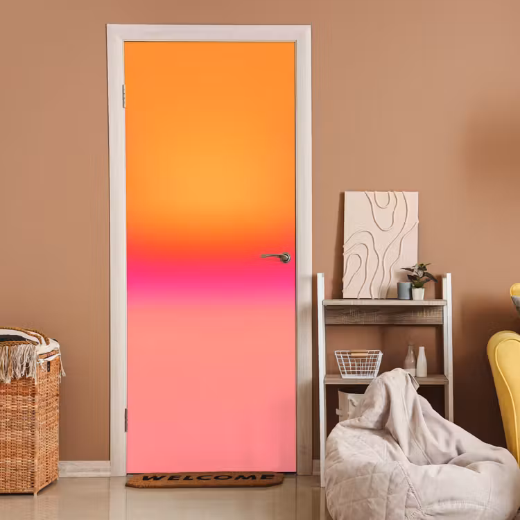 Türtapete - Farbverlauf – Orange – Rosa — 2