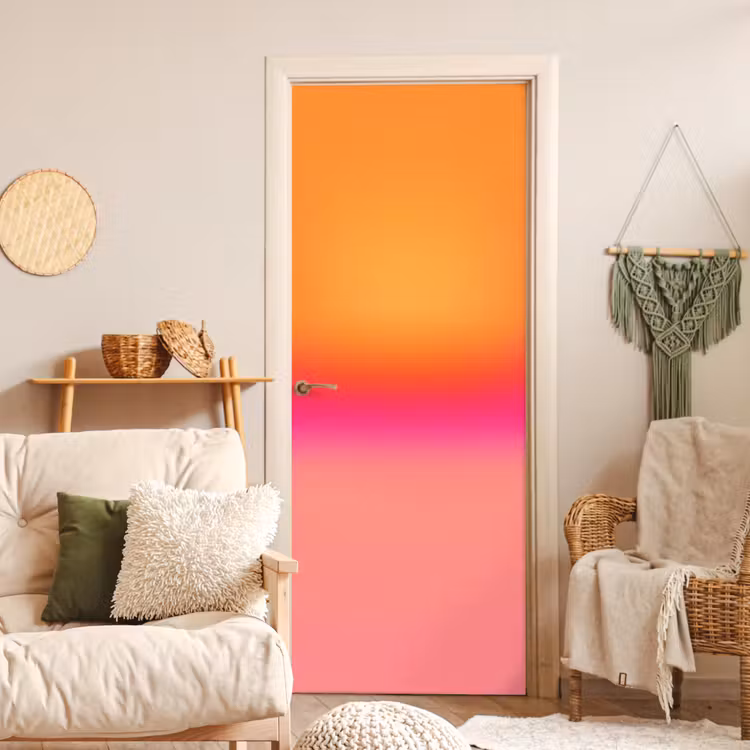 Türtapete - Farbverlauf – Orange – Rosa — 3