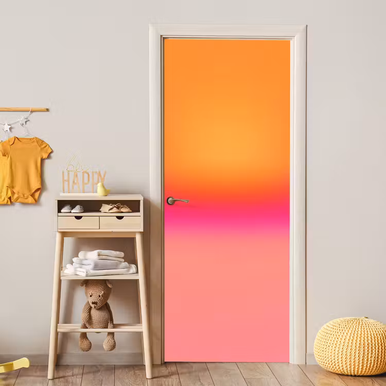 Türtapete - Farbverlauf – Orange – Rosa — 5