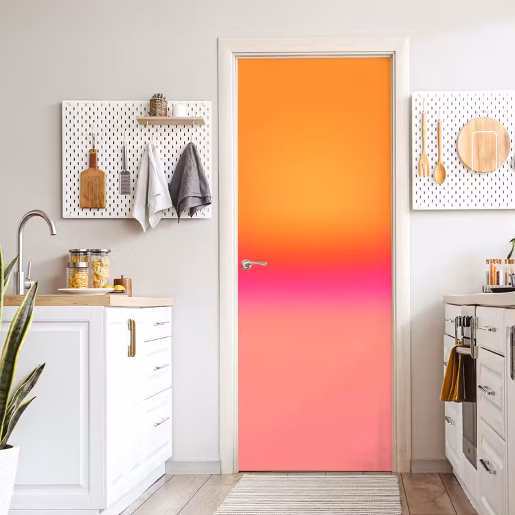 Türtapete - Farbverlauf – Orange – Rosa — 6