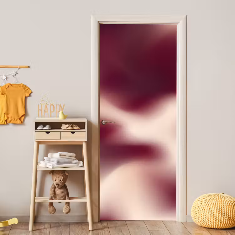 Türtapete - Farbverlauf – Rot – Beige — 5