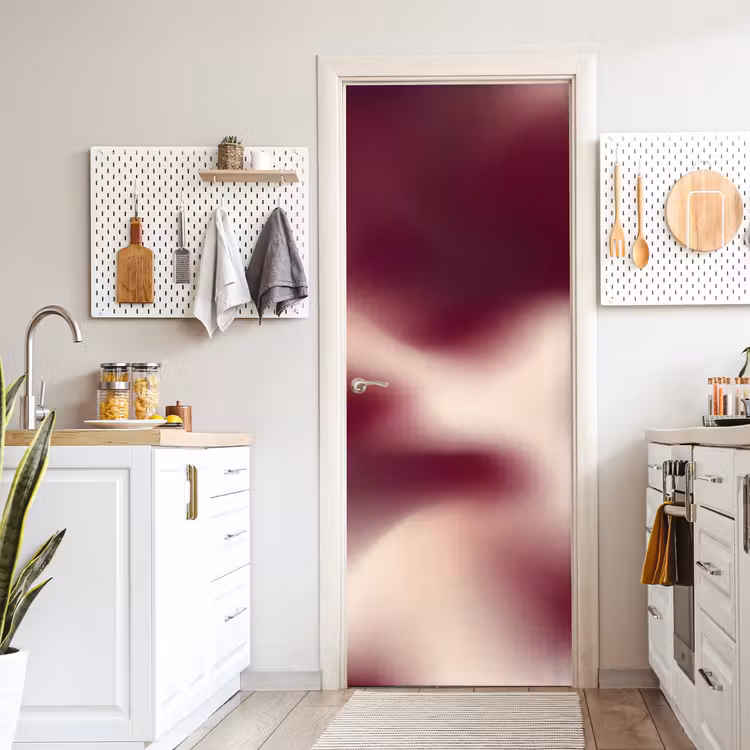 Türtapete - Farbverlauf – Rot – Beige — 6
