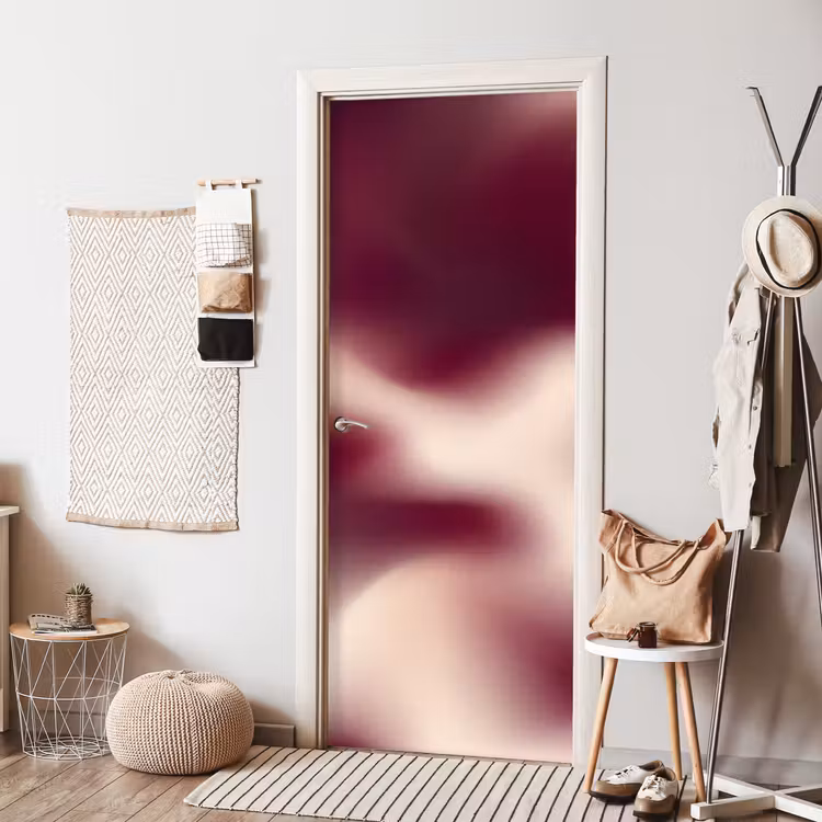 Türtapete - Farbverlauf – Rot – Beige — 7