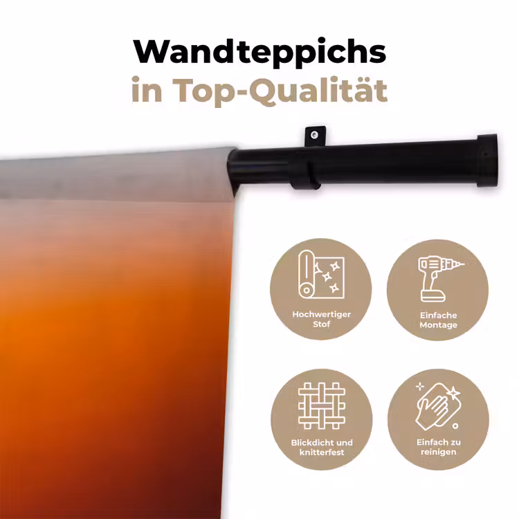 Wandteppich - Farbverlauf – Orange – Abstrakt — 7