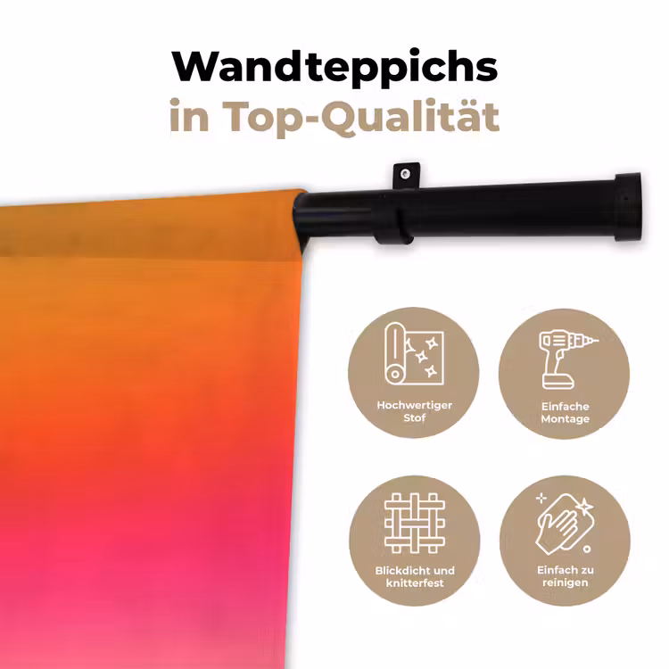Wandteppich - Farbverlauf – Orange – Rosa — 7