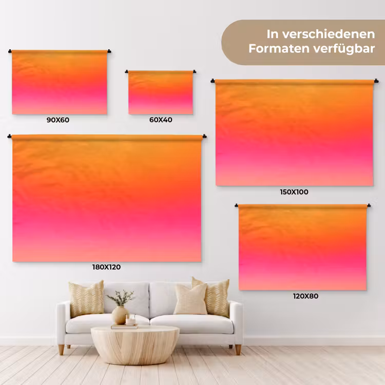 Wandteppich - Farbverlauf – Orange – Rosa — 8