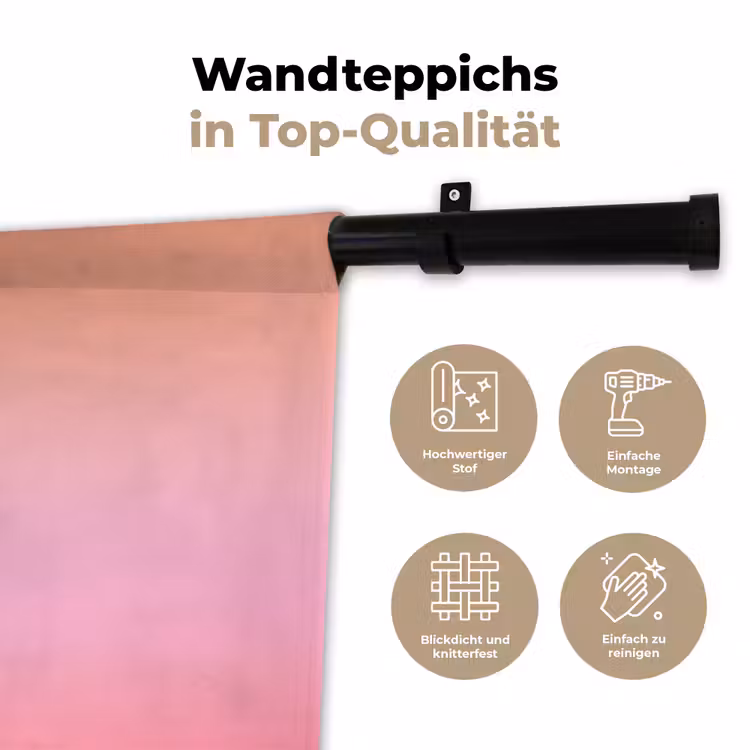 Wandteppich - Farbverlauf – Rosa – Orange — 7