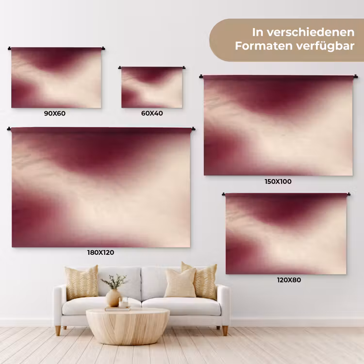 Wandteppich - Farbverlauf – Rot – Beige — 8