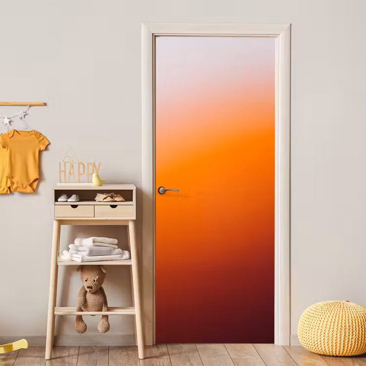 Türtapete - Farbverlauf – Orange – Abstrakt — 5