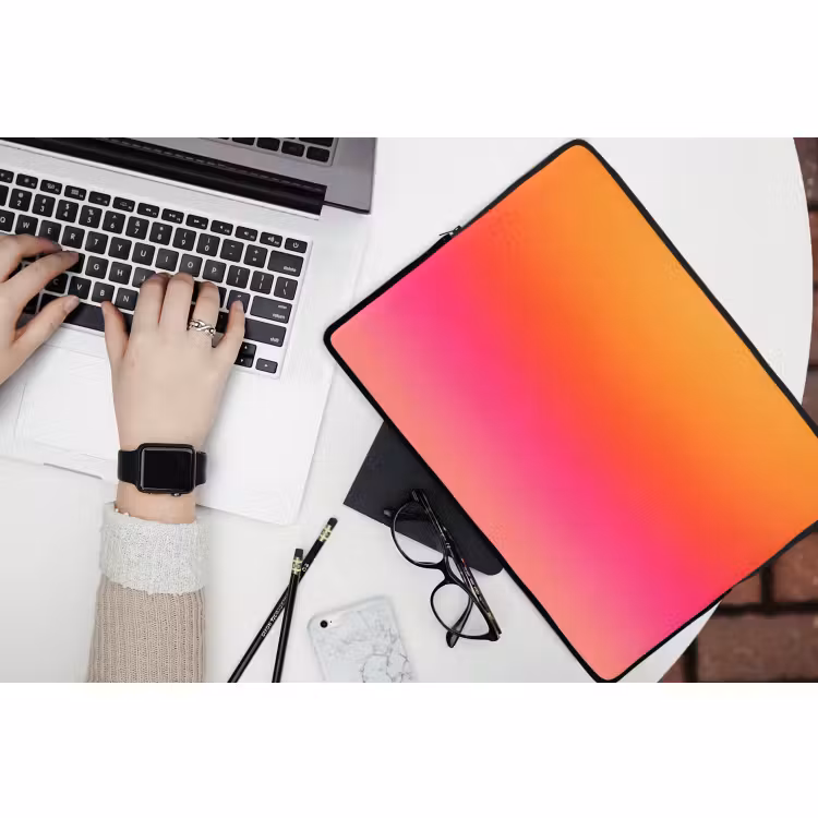 Laptop hülle - Farbverlauf – Orange – Rosa — 3