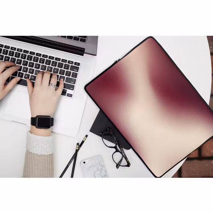 Laptop hülle - Farbverlauf – Rot – Beige — 3