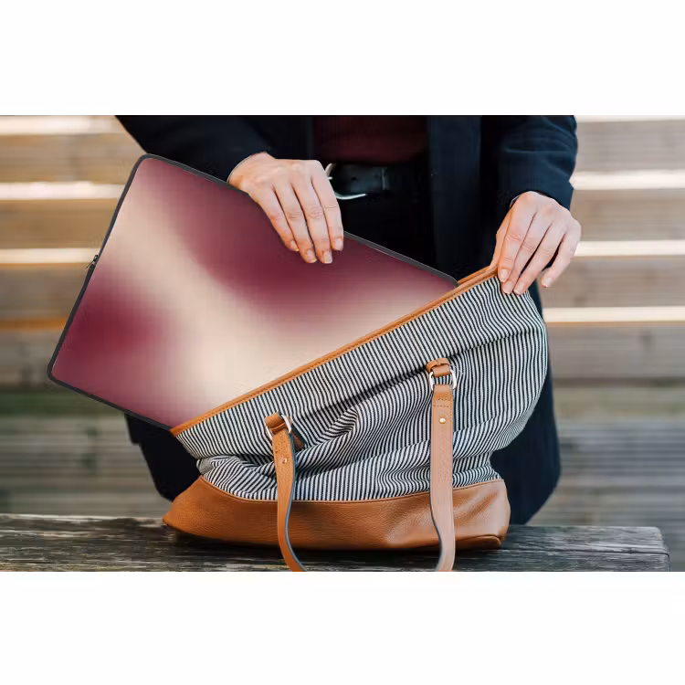 Laptop hülle - Farbverlauf – Rot – Beige — 4