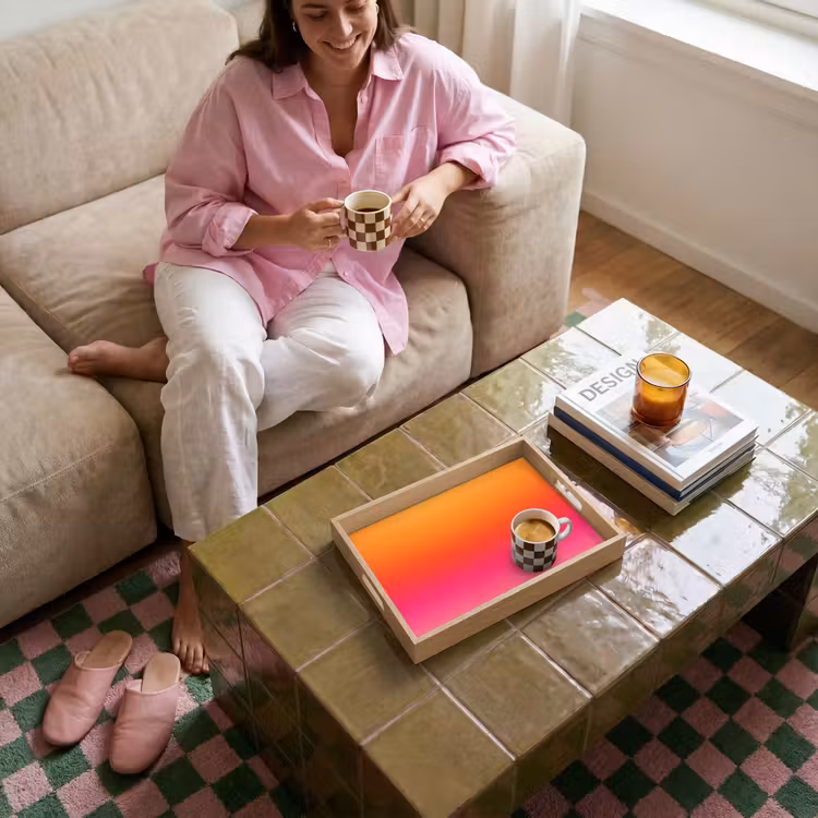 Tablett - Farbverlauf – Orange – Rosa — 6
