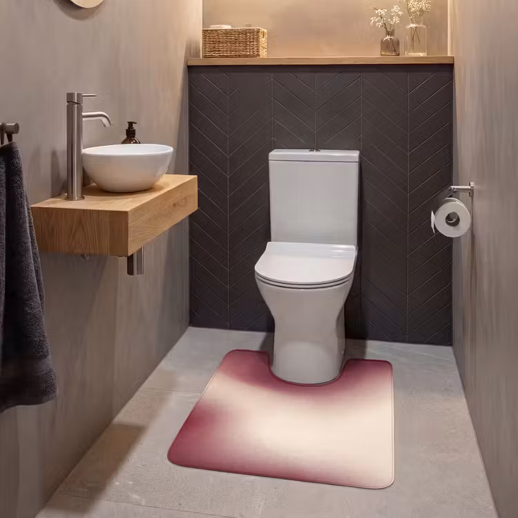 WC Vorleger - Farbverlauf – Rot – Beige — 2