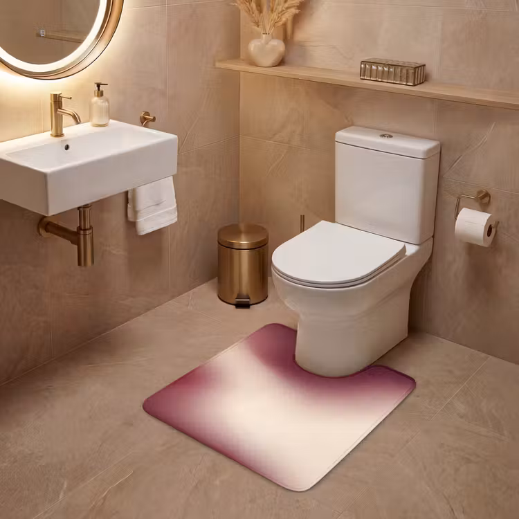 WC Vorleger - Farbverlauf – Rot – Beige — 4
