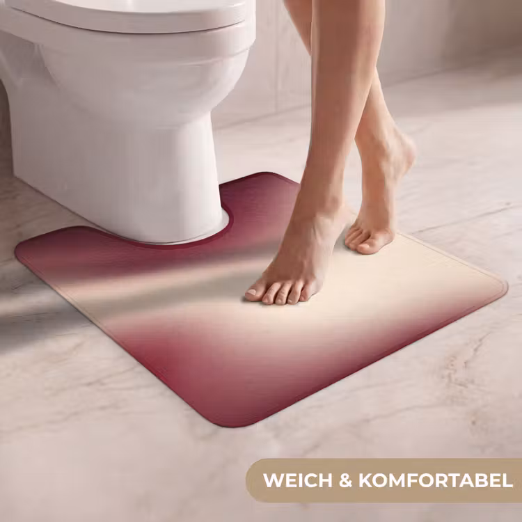 WC Vorleger - Farbverlauf – Rot – Beige — 5