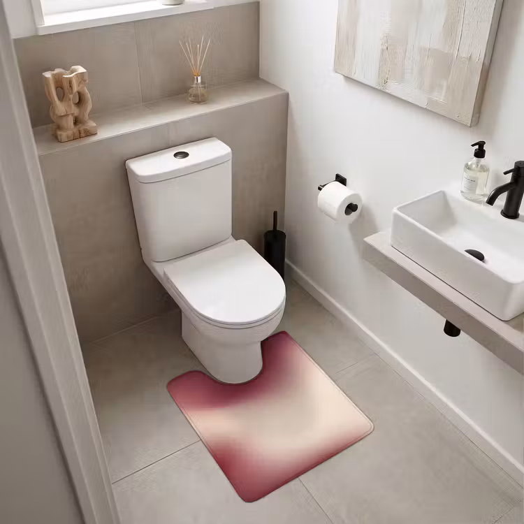 WC Vorleger - Farbverlauf – Rot – Beige — 6
