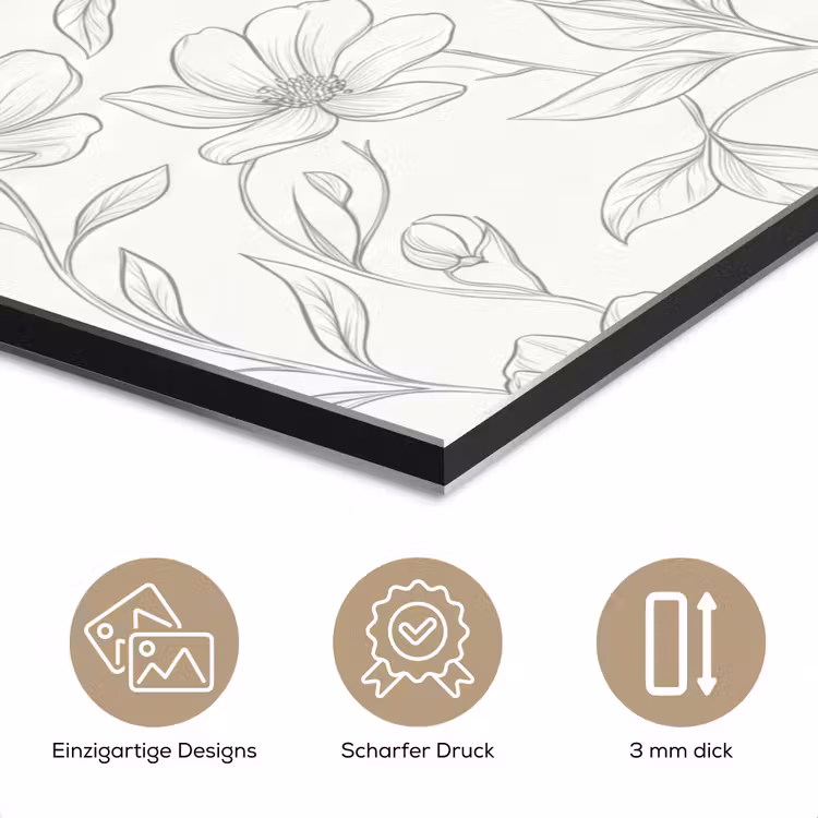 Alu-Dibond-Bild - Blumen – Linien – Muster — 7