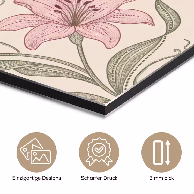 Alu-Dibond-Bild - Blumen – Illustration – Botanik — 7
