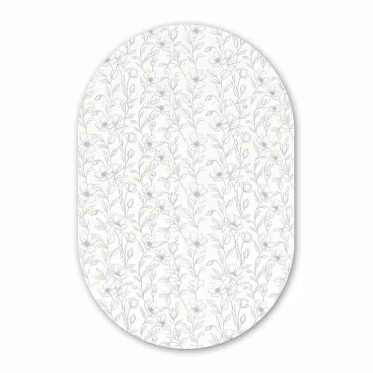 Alu-Dibond-Bild Oval - Blumen – Linien – Muster — 1