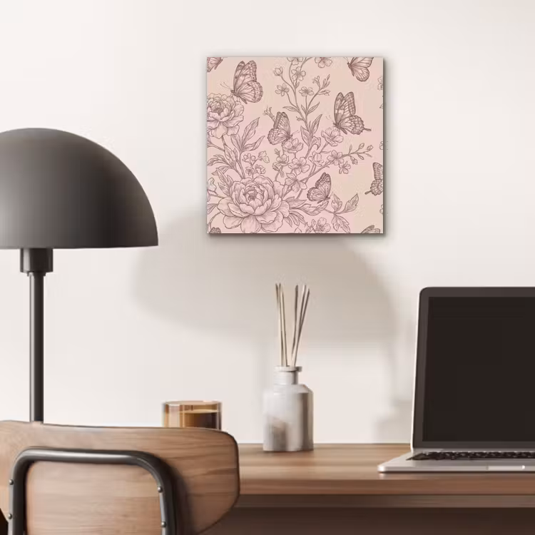 Alu-Dibond-Bild - Schmetterling – Blumen – Muster — 6