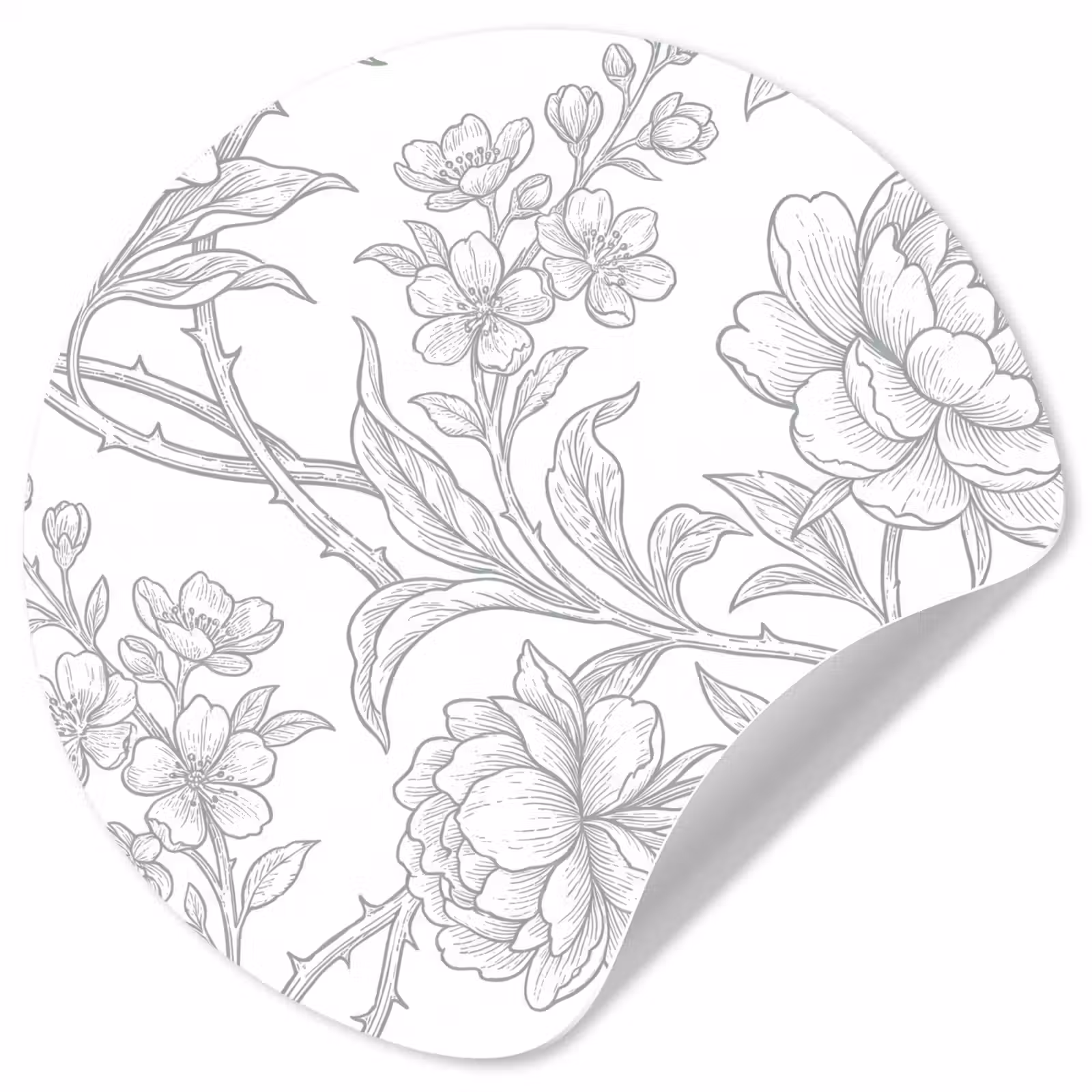 Runde Tapete - Vogel – Blumen – Natur — 1