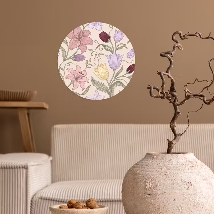 Runde Tapete - Blumen – Illustration – Botanik — 2