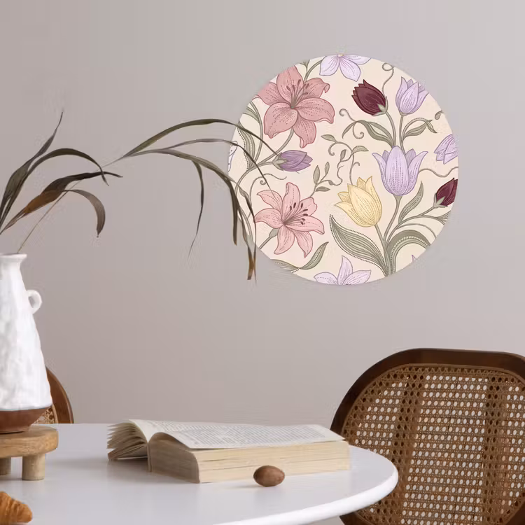Runde Tapete - Blumen – Illustration – Botanik — 4