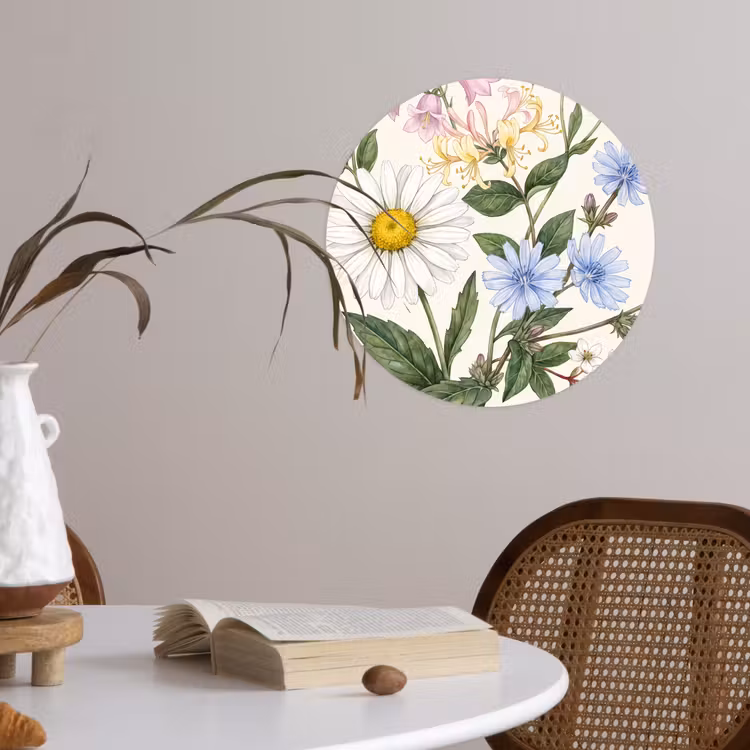 Runde Tapete - Botanisch – Illustration – Farbenfroh — 4