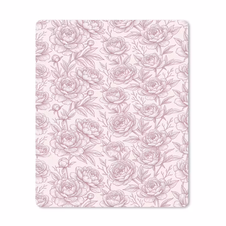 Mauspad - Blumen – Strichzeichnung – Rosa — 1